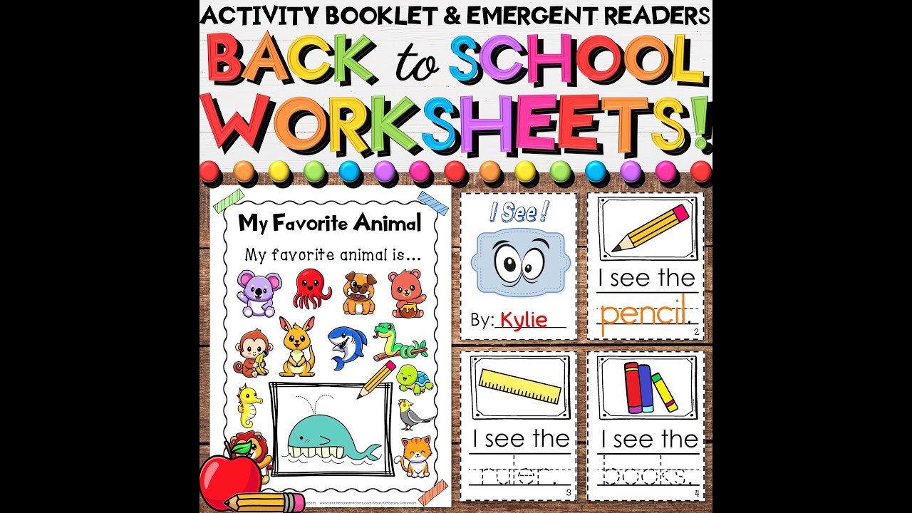 Back to School & All About Me Worksheet Booklet & Emergent Reader Activities