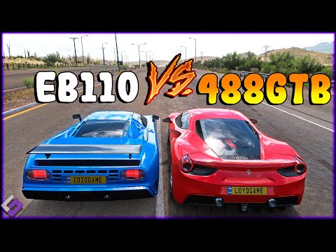 FORZA HORIZON 5 - BUGATTI EB110 SUPER SPORT vs FERRARI 488 GTB