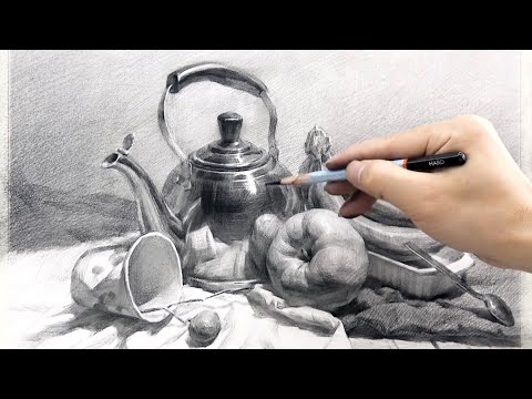 Still-life drawing with Graphite pencil | Time-lapse