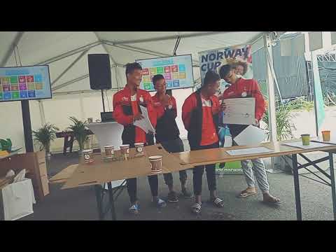 Presentation by players from goals football academy in Norway cup 2019