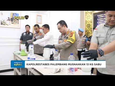 KAPOLRESTABES PALEMBANG MUSNAHKAN 13 KG SABU