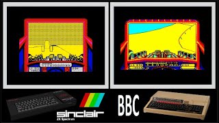 ZX Spectrum vs BBC Master : STUNT CAR RACER (Side by side comparison)