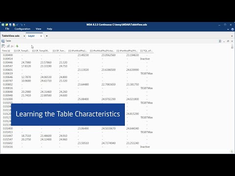 Mda V8 Using The Table Instrument
