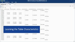 MDA V8 – Using the Table Instrument