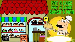 PAT A CAKE PAT A CAKE BAKER'S MAN - NURSERY RHYMES - POPULAR KIDS SONGS - ANIMATED CARTOONS