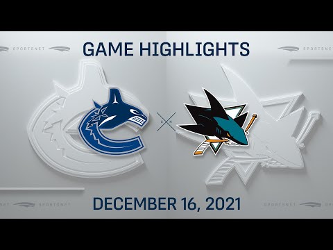 NHL Highlights | Canucks vs. Sharks - Dec. 16, 2021