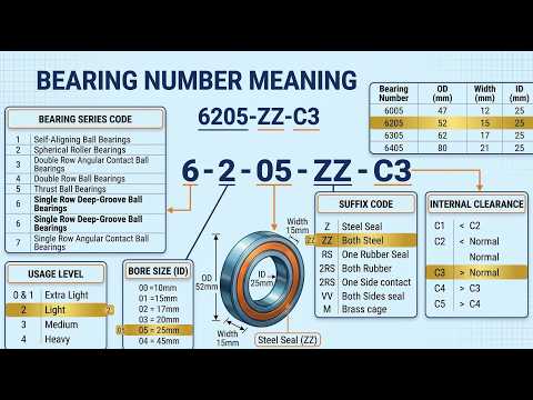 Part of a video titled How to Read Bearing Number - YouTube