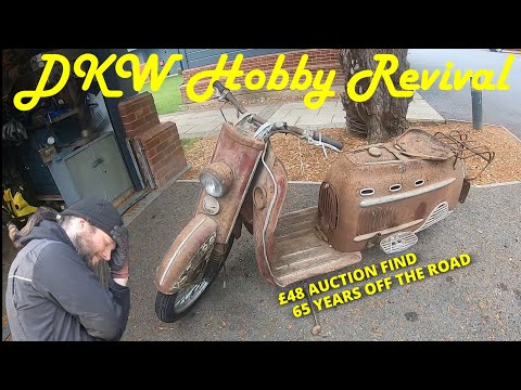 Thumbnail for Attempting to revive this barn find DKW Hobby moped after 65 years off the road! by DKW