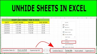 How to Unhide Sheets in Excel | How to Unhide Worksheets in Excel