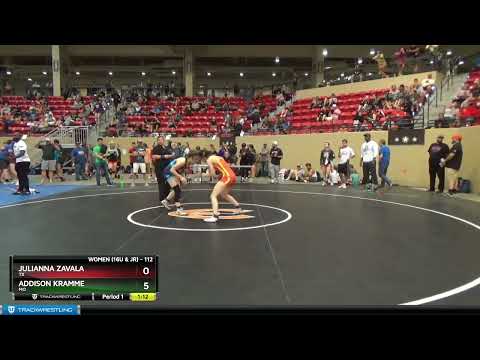 112 Lbs Cons. Round 2 - Julianna Zavala, TX Vs Addison Kramme, MO Fb44