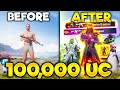 I Spent 100 000 UC On A NEW ACCOUNT And Got