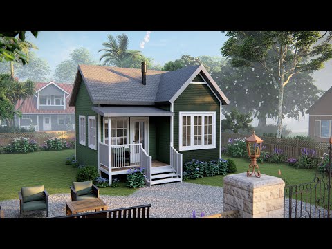 20ft x 20ft ( 6x6 m ) Charming TIny House Design ! Free Floor Plan