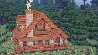 Minecraft | How to Build a Cozy Spruce Cabin - Taiga Biome - (READ DESCRIPTION)