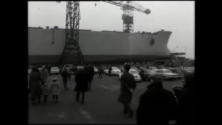 Vroeger: Tewaterlating bij Scheepswerf Verolme in Heusden