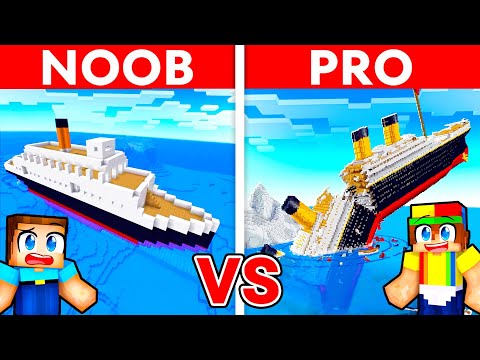 NOOB vs PRO: TITANIC HOUSE Build Challenge in Minecraft!
