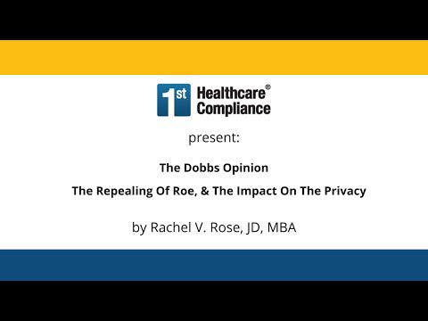 First Healthcare Compliance video/presentation/materials