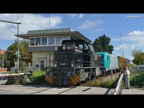 Rheintalbahnumleiter Tübingen  - Horb - Schwere Güterzüge mit Diesel geschleppt.