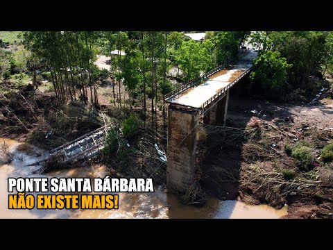 PONTE SANTA BÁRBARA FOI ARRASTADA PELA FORÇA DA ÁGUA DURANTE ENCHENTE NO RIO GRANDE DO SUL