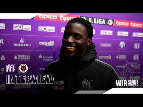 Isy Badjie in an interview after the home win | VfL Osnabrück - FC Viktoria Köln