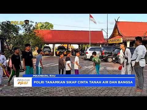 POLSEK BUKIT RAYA POLRESTA PEKANBARU GELAR LATIHAN BELADIRI TAEKWONDO GRATIS BAGI ANAK - ANAK