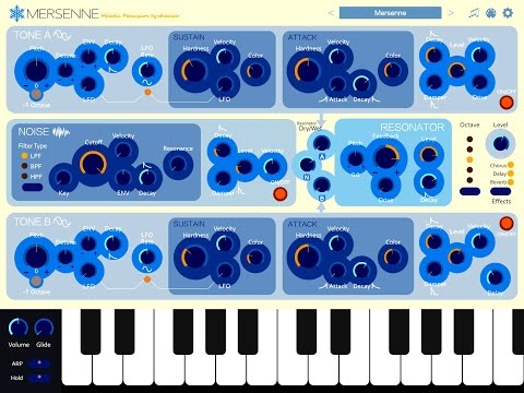 Mersenne Melodic Percussion Synthesizer, Demo for the iPad