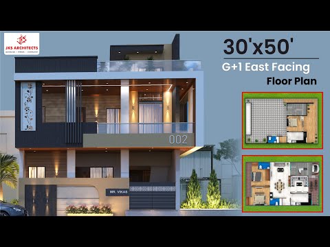 30'x53' House Interior Design | East Facing Floor Plan | House Design 3D| JKS Architects|  #JKS3053