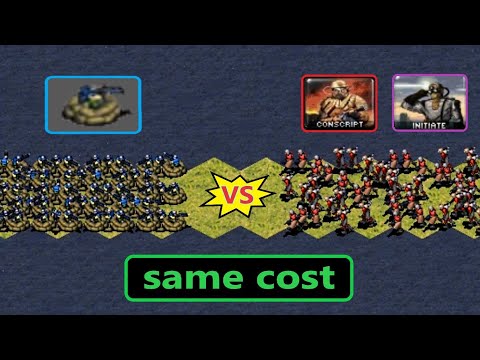 Deployed Gi's vs Conscripts + Initiates - Same Cost - Red Alert 2