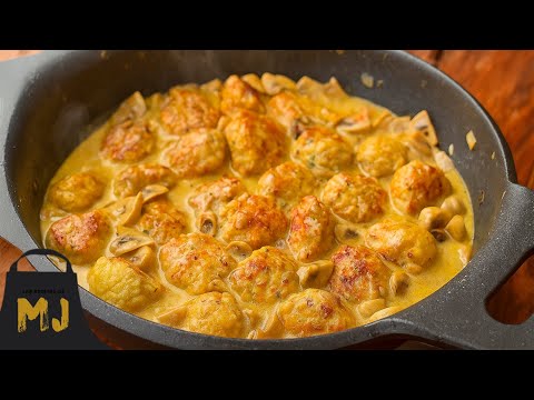 Albóndigas en salsa de champiñones: jugosas y llenas de sabor
