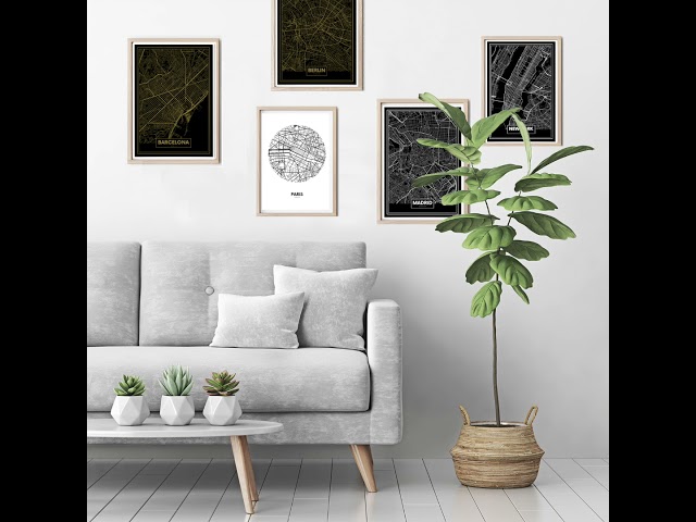 Vídeo relacionado con Runa Art - Cuadros Decorativos Mapa del mundo 200 x 100 cm 5 Piezas XXL Decoracion de Pared Diseño Marrón beige 035051a