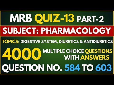 Quiz-13 Part-2 | Drugs acting on GIT, Diuretics & Antidiuretics