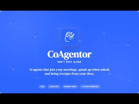 CoAgentor 공식 영상 미리보기