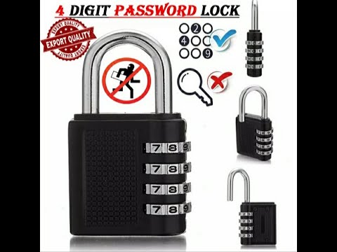 4 digit code padlock, plastic, cable thickness: 10 mm