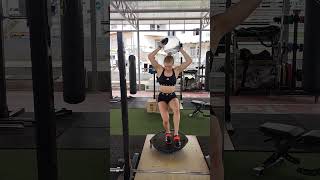 Single Leg Bosu Squat with Aqua ball