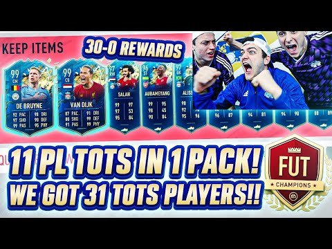 MY 30-0 TOP 100 EPL TOTS FUT CHAMPIONS REWARDS!! 31 TOTS IN ONE PACK OPENING! Fifa 20 Ultimate Team!