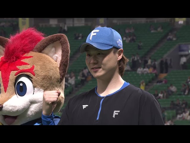 ファイターズ・山崎福也投手ヒーローインタビュー 4月30日 福岡ソフトバンクホークス 対 北海道日本ハムファイターズ