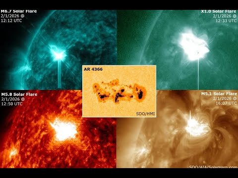4 Powerful Solar Flares