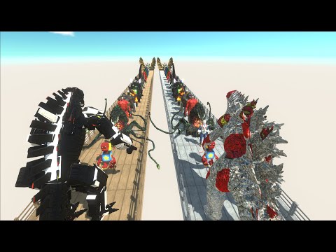 GODZILLA 2021 T - REX SUPERMAN VS MECHAGDZILLA 2021 T -REX DEATH RUN- Animal Revolt Battle Simulator