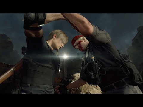 Fighting Krauser With Knife Only! HardCore Difficulty. Resident Evil 4