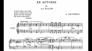 Alice Sauvrezis – En Automne – IV.La Pluie – Piano + Partition