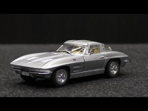 Машинка металлическая Kinsmart 1:36 «1963 Corvette Sting Ray» KT5358D инерционная / Желтый