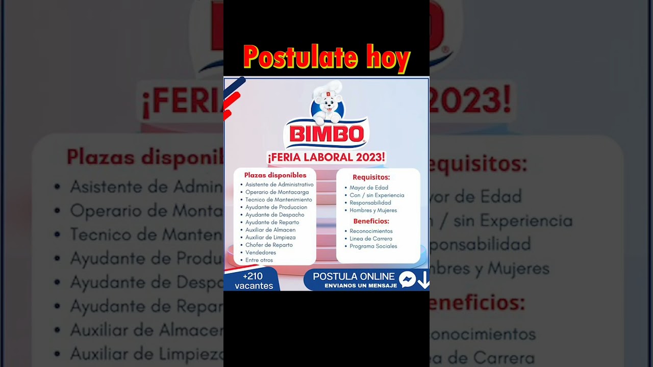 jobs bimbo #trabajos #work #empleo