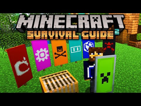 Banner Design & Custom Shields! ▫ Minecraft Survival Guide (1.18 Tutorial Lets Play) [S2E72]