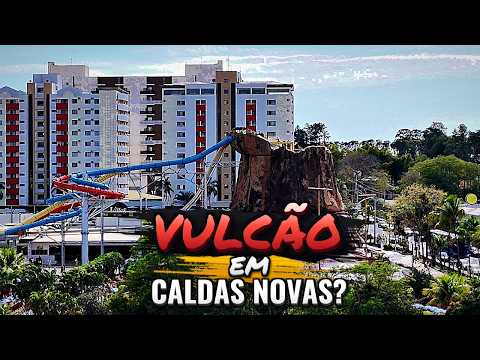 Tobogã com foguete e as ilhas do Lago Corumbá em Caldas Novas
