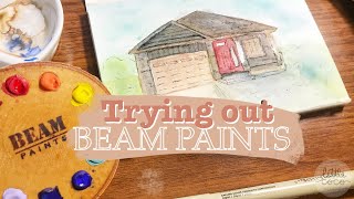 Trying out Beam Paints for the first time | House portrait postcard