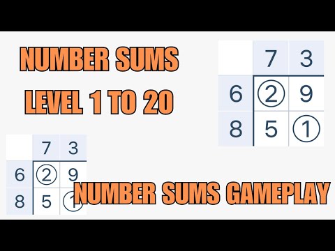 Number Sums LEVELS 1 to 20 SOLVED! - YouTube