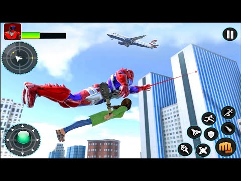 Flying Blue Iron Robot War Hero - Superhero  City Rescue Game 2020 - Android Gameplay