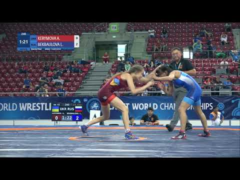 1/4 WW - 43 kg: A. KERYMOVA (UKR) v. L. BEKBAULOVA (RUS)