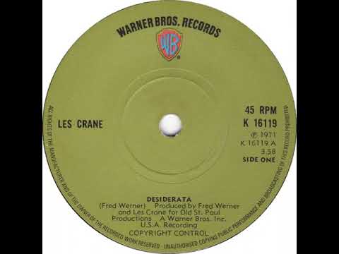 UK New Entry 1972 (39) Les Crane - Desiderata