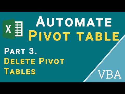 Automate Excel Pivot Table with VBA | Delete Pivot Tables | Lesson 3