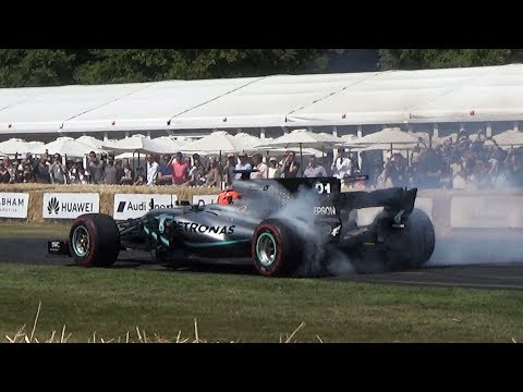 Thumbnail for Mercedes W08 F1 V6 Turbo Hillclimb - GREAT Sound & Donuts! by Car